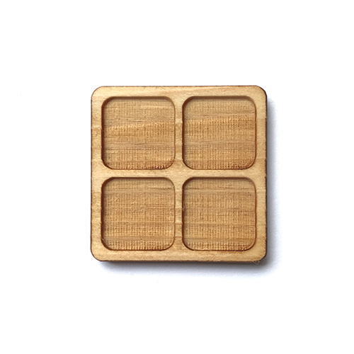 木製ミニチュアパーツ 正方形皿B [S] 2個入 WP-005 [m-s]【ネコポス配送対応】【C】