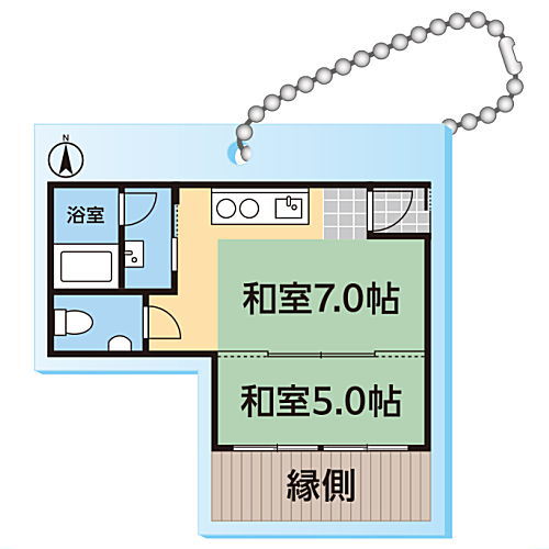 楽天トイサンタ楽天市場店TAMA-KYU 間取りキーホルダー [3.おじいちゃんの部屋]【ネコポス配送対応】【C】[sale230223]