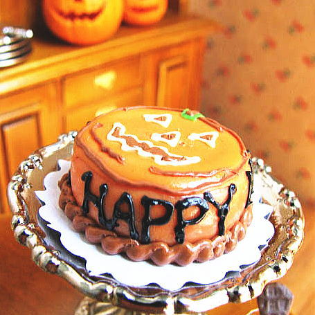 ミニチュアフード ハッピーハロウィンのパンプキンケーキ