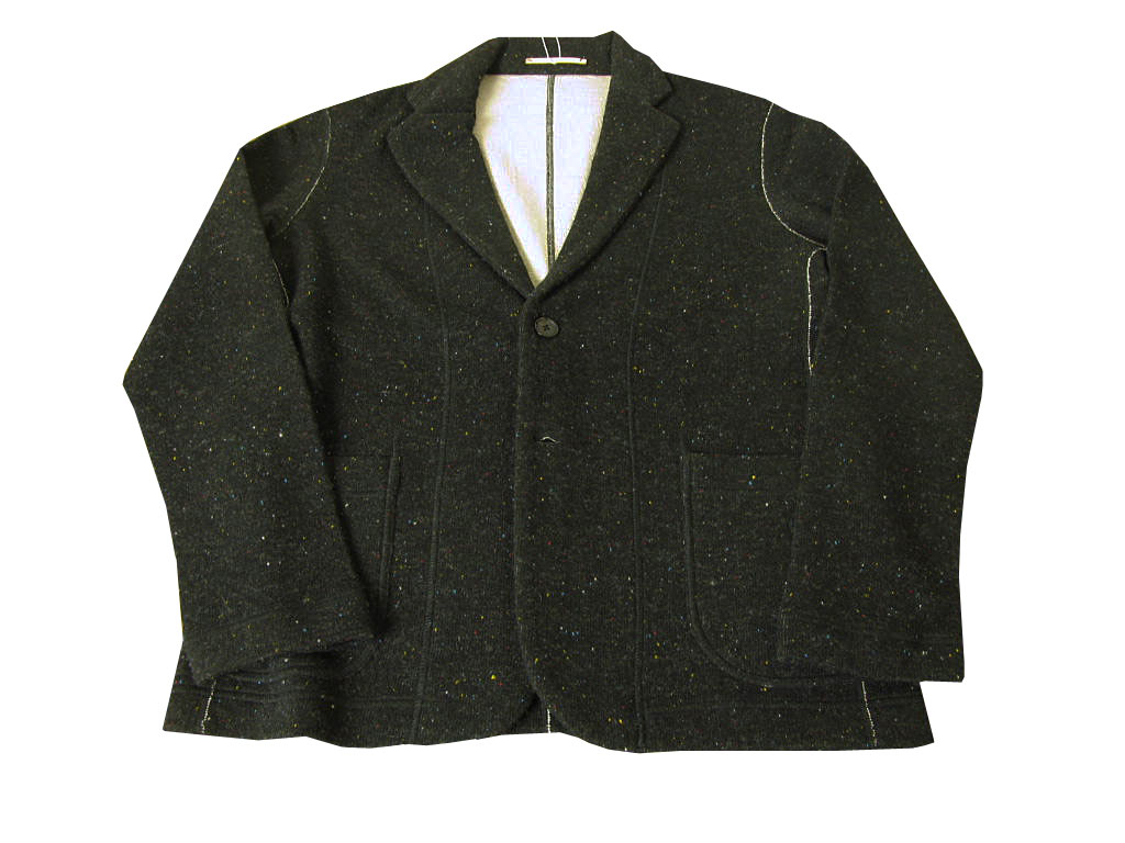 ジェイプレス 服（メンズ） J.PRESS(ジェイプレス) ジャージージャケット メンズ 秋冬春 カムバックラム ブラック ネップ柄 004 L