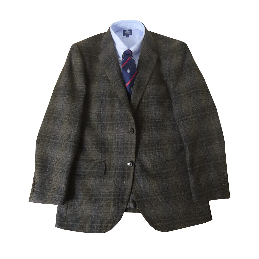 ツイード ジャケット メンズ 秋冬 2つボタン ハイバセロン(HAI-VASERON) カーキ系MIX 0843 AB6