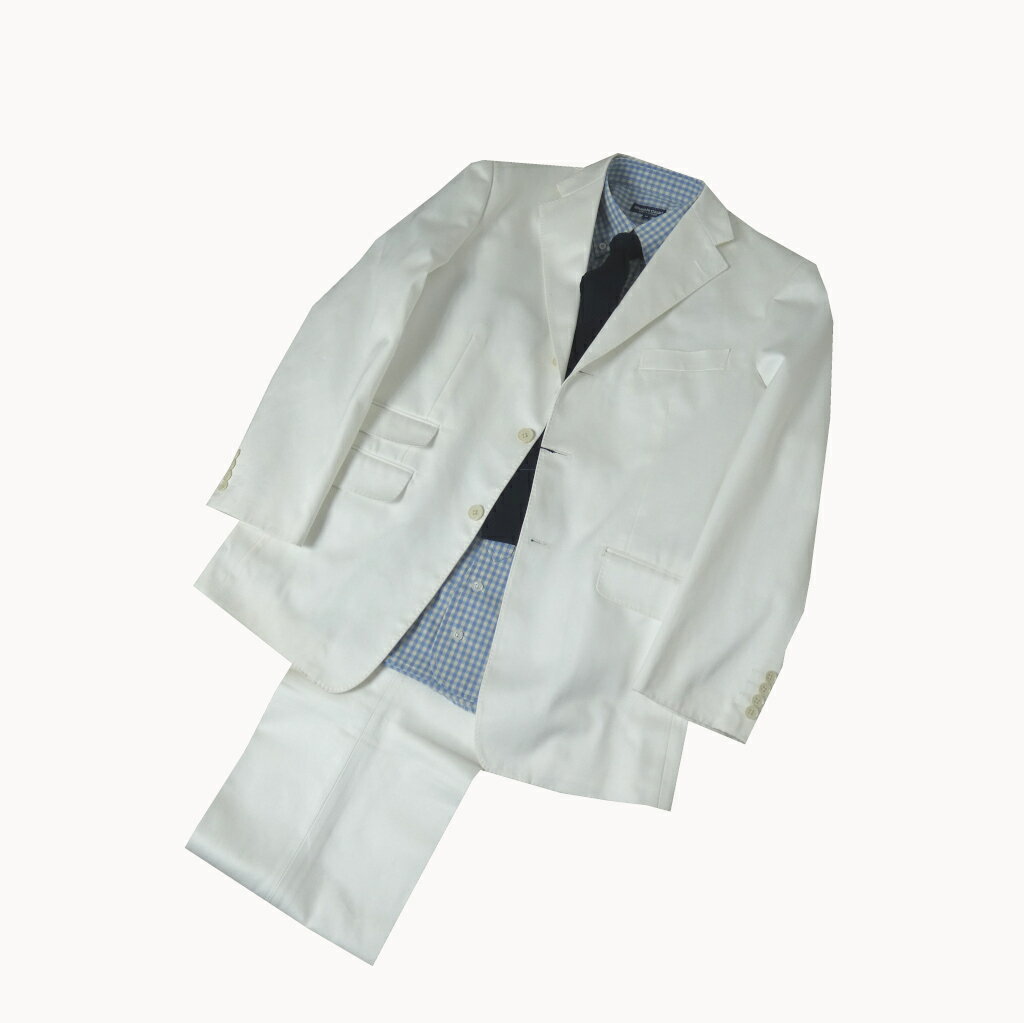 【訳有り】 スーツ メンズ 春夏 シングルスーツ 3つボタン コットンスーツ オックスフォードクラシック(OXFORD CLASSIC) 段返り三つボタン チェンジポケット付き ホワイト 白 7355 A7サイズ