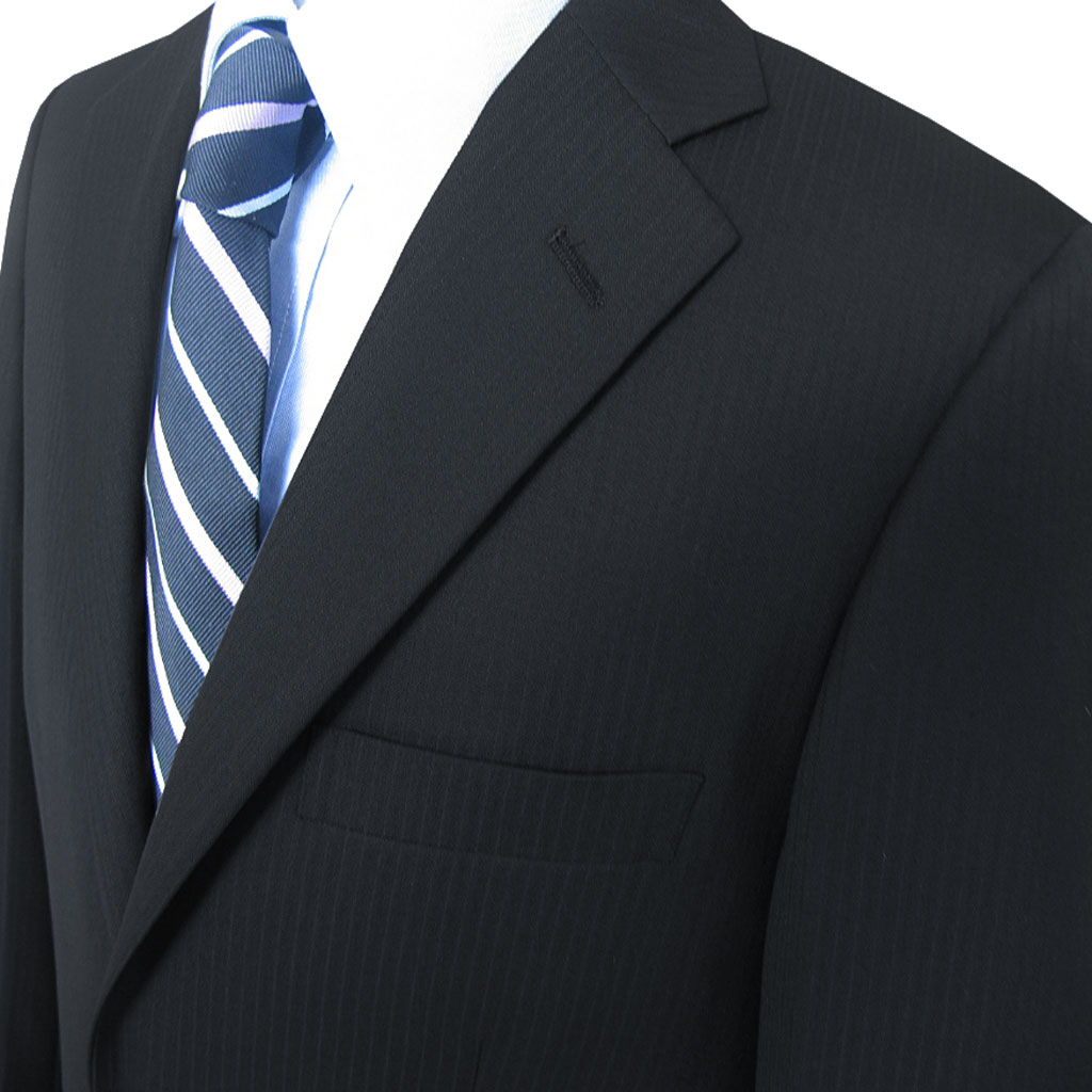 スーツ メンズ 秋冬春 シングルスーツ 2つボタン ダディコスタ(Dady Costa) ビジネススーツ ブラック シャドーストライプ 黒 0603 BB8サイズ