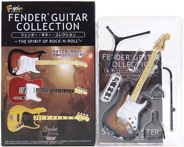 【1E】 エフトイズ 1/8 フェンダーギターコレクション Vol.1 THE SPIRIT OF ROCK-N-ROLL 70 ストラトキャスター 3カラーサンバースト ミニチュア 楽器 ギター ジャズ 半完成品 単品