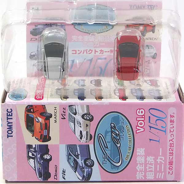 【3B】 トミーテック 1/150 ザ カーコレクション Vol.6 コンパクトカー編 ホンダ フィット シルバー/レッド 2種セット Nゲージ ストラクチャー ミニカー ミニチュア 半完成品 単品