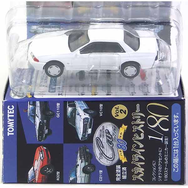 【12】 トミーテック 1/80 ザ・カーコレクション 80 Vol.2 スカイラインヒストリー スカイライン R32型 白 HOゲージ …