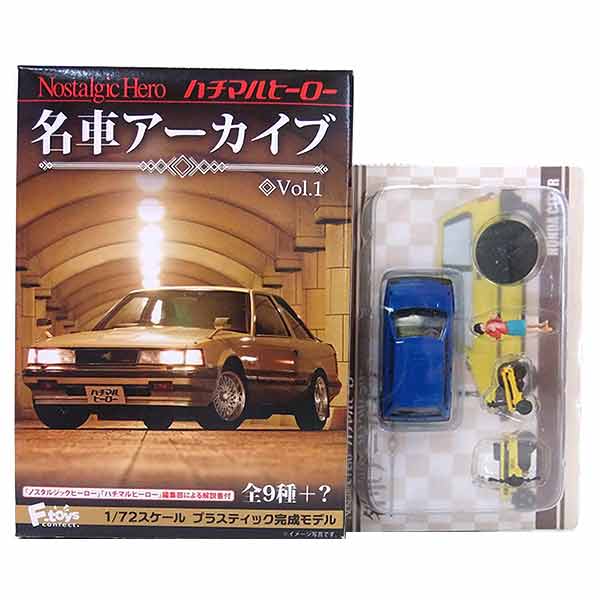 【3C】 エフトイズ 1/72 Nostalgic Hero ハチマルヒーロー 名車アーカイブ Vol.1 シティR(E-AA型 1981年)＋モトコンポと女性 マルセイユブルー ストラクチャー ミニカー ミニチュア 半完成品 単品