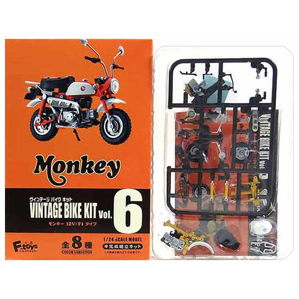 【6】 エフトイズ 1/24 ヴィンテージバイクキット Vol.6 モンキーFAタイプ 2012年 イエロー 単車 族車 ネイキッド ミニチュア ヴィンテージ 半完成品 単品