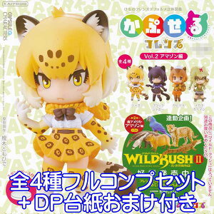 けものフレンズデフォルメ立体図鑑 かぷせるフレンズ Vol.2 アマゾン編 けもフレ アニメ フィギュア 模型 グッズ ガチャ 海洋堂 （全4種フルコンプセット＋DP台紙おまけ付き） 【即納】【数量限定】