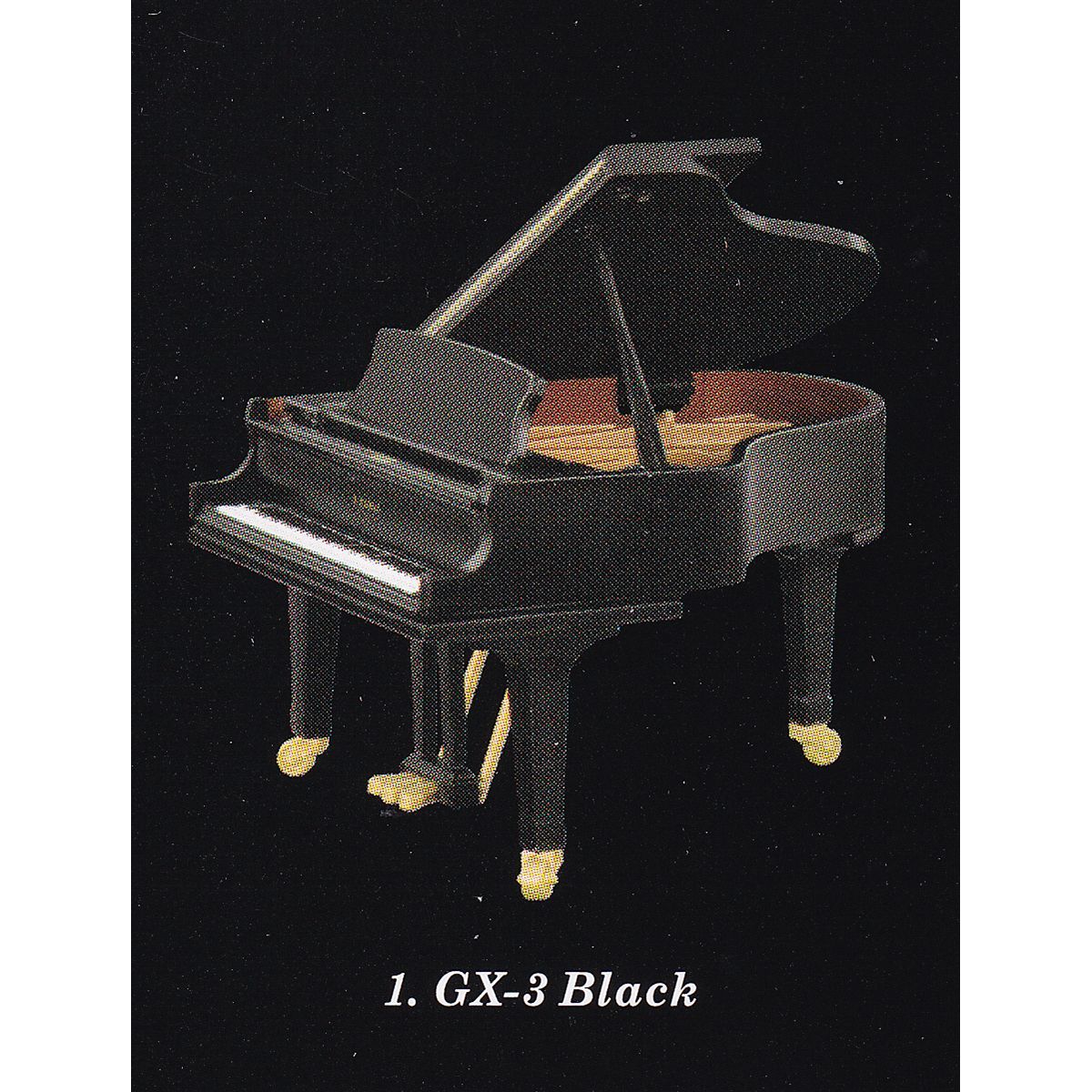 1.GX-3 Black 【KAWAI ミニチュアコレクション ケンエレファント カワイ グランドピアノ グッズ フィギュア 楽器 音楽 模型 かわいい ガチャガチャ カプセルトイ】【即納 在庫品】【数量限定】…
