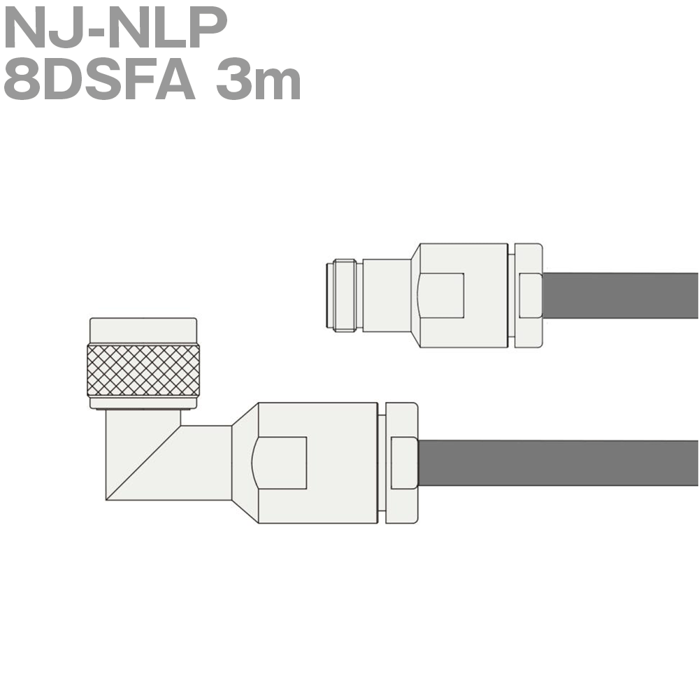 Rakuten - 同軸ケーブル 8DSFA NJ-NLP 3m (インピーダンス:50Ω) NJ-8DFB N-LP-8DFB使用 加工製作品 ツリービレッジ