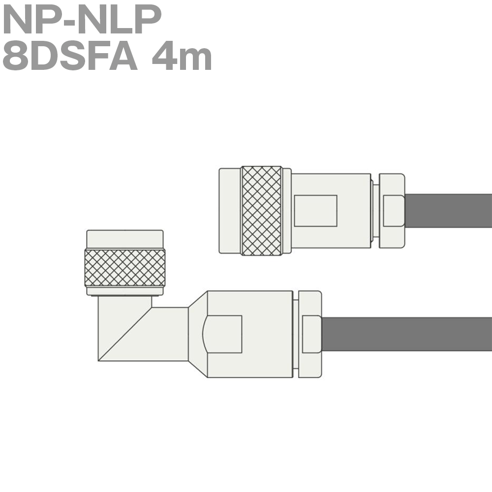 同軸ケーブル 8DSFA NP-NLP 4m (インピーダンス:50Ω) N-LP-8DFB NP-H-8DSF使用 加工製作品 ツリービレッジ