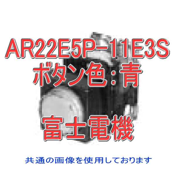 富士電機 AR22E5P-11E3S 照光押しボタンスイッチ AR22シリーズ 青 角丸フレーム オルタネイト形 突形 φ24 LED照光 接点構成: 1a1b 全電圧式: AC/DC24V NN