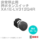 IDEC(アイデック/和泉電機) XA1E-LV312Q4R 非常停止用押しボタンスイッチ φ29中形 はんだづけ端子形 照光式・メイン接点:2b・モニタ接点：1a 赤 NN