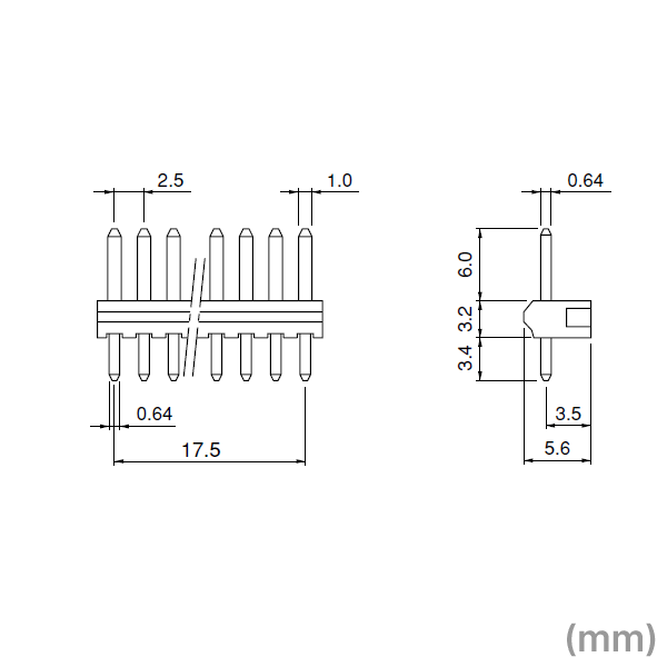 日本圧着端子製造(JST) B8P-SHF-1AA (LF)(SN) 1個 ベース付ポスト トップ型 8極 NN