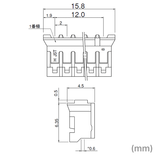 当日発送・メール便OK JST 日本圧着端子製造 PHR-7 ハウジング 7極 定格電流: 2A AC/DC100V NN