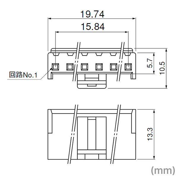 日本圧着端子製造(JST) VHR-5N 1個ハウジング Nタイプ 5極 TV