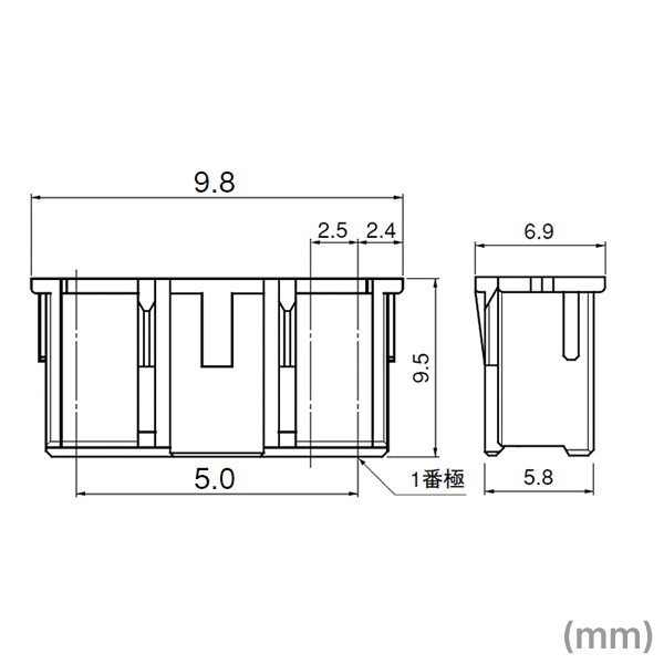 日本圧着端子製造(JST) XAP-03V-1 1個 ハウジング 標準タイプ 3極 NN
