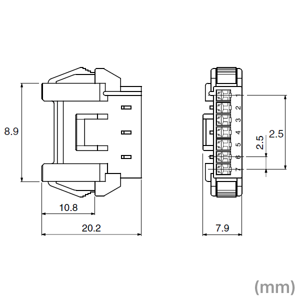 日本圧着端子製造(JST) XMR-02V 1個 リセプタクルハウジング(ピンコンタクト用) 2極 NN