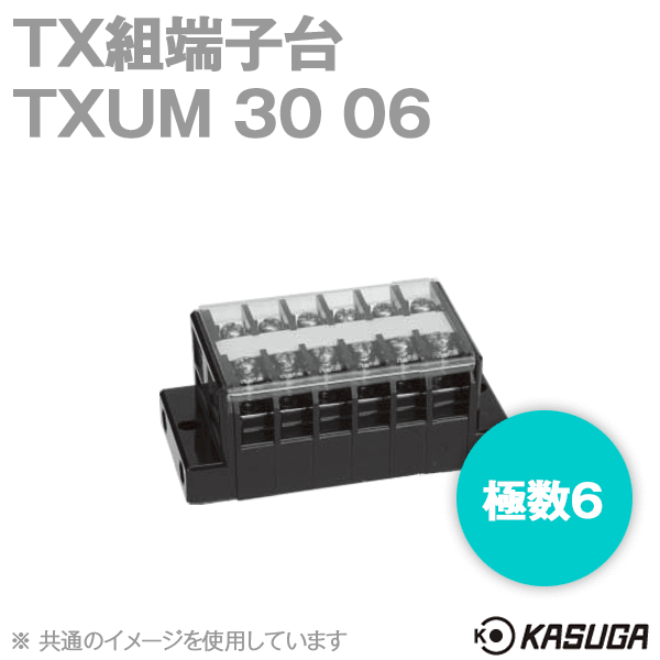 パトライト(旧春日電機) TXUM30 06 TX組端子台 ジャンプアップ カバー 記名シール付 8mm2 50A 極数6 SN