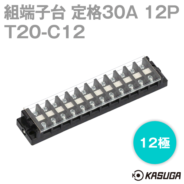 パトライト(旧春日電機) T20 C12 組端子台 12極 絶縁電圧250V 端子ねじ: M4×10
