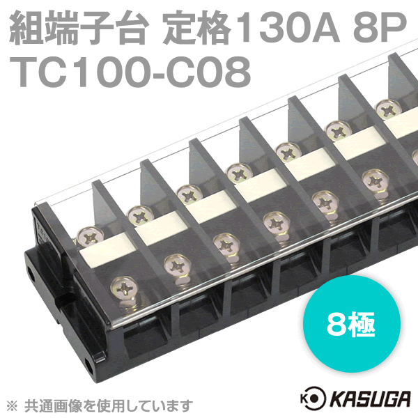 パトライト(旧春日電機) TC100 C08 組端子台 8極 絶縁電圧600V 端子ねじ: M8×14 ＋六角ボルト SN