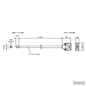 三菱電機 GT09-C30R21101-6P RS-232接続ケーブル GOTシリーズ-キーエンス製シーケンサ ケーブル長:3m NN