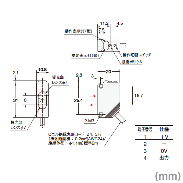 オムロン(OMRON) E3Z-L81 2M 小型アンプ内蔵 光電センサ 拡散反射形 入光/遮光時ON 切替式 コード引き出しタイプ PNP出力 NN auc-treevillage-10013860 ANGEL HAM SHOP JAPAN サンプル画像2