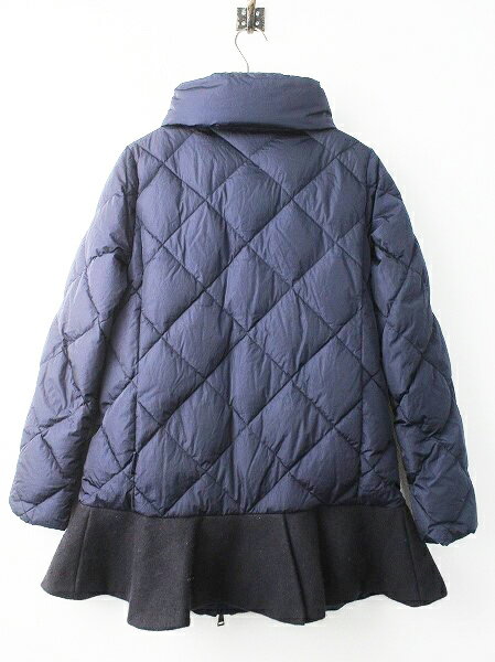 【期間限定10%OFF！】【サマーセール10%OFF！】国内正規品 MONCLER モンクレール VOUGLANS 裾フリル ダウンコート 1///+ネイビー アウター 上着 長袖【2400010820953】【中古】