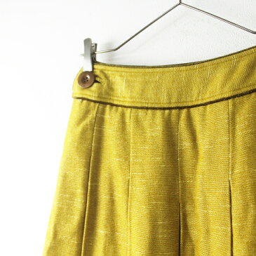 Sally Scott サリースコット ウール コットン プリーツ スカート 64-91/ボトムス マスタード フレア【2400011578723】【中古】*高価買取中*