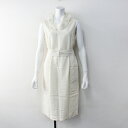 AGNONA アニオナ イタリア製 シルク ふくれジャガード ロールカラー ワンピース 42/アイボリー ドレス