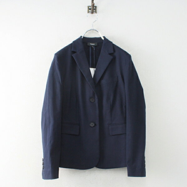 【期間限定価格】【毎日値下げセール】美品 Theory セオリー STRECH CANVAS CLASSIC SHRUNKEN J ストレッチキャンバスジャケット0/ネイビー【2400012952546】