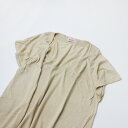 【スプリングセール】mao made マオメイド Uネック コットンミックス ニットチュニック M/ベージュ トップス【2400013453202】【中古】