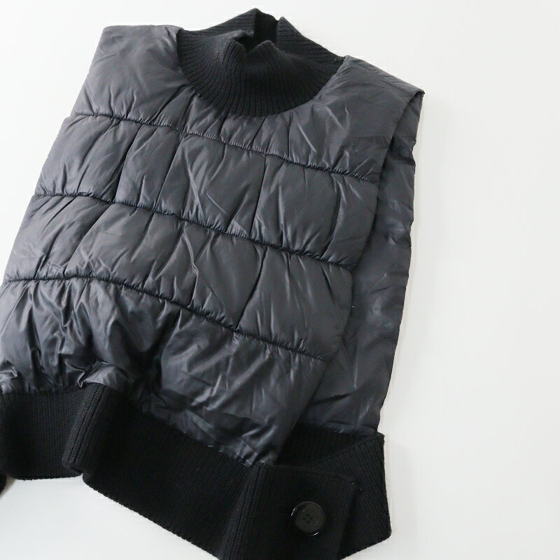 2022AW エンフォルド ENFOLD RIB-NECK VEST リブネック ベスト 38/ブラック トップス ノースリーブ 【2400013695305】【中古】