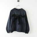 2023AW ジェーンマープル JaneMarple Pass the ribbon sweatshirt リボン スウェットシャツ M/ネイビー ベロア