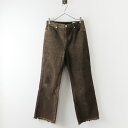 美品 アッパーハイツ upper hights アパルトモン別注 121119 TAYLOR CORDUROY DENIM 25/ブラウン コーデュロイ パンツ【2400013767620】【中古】 ブランド名 アッパーハイツ 商品情報 - 表記サイズ 25 実寸（cm） ウエスト(×2)/70股上/29股下/71ヒップ幅/44もも幅/25裾幅/24（平置きにて採寸を行っております。多少の誤差はご了承くださいませ。） 採寸についてはこちら 素材(%) 綿97　ポリウレタン3 色 ブラウン 生地の伸縮 - 生地の透け感 - 参考定価 - CONDITION USED商品となりますが、使用感のほとんどない美品となりますので、着用には問題ございません。 ※こちらの商品は1点ものです。 当店では実店舗、他のオンラインショップにて同時に販売をさせて頂いております。 そのため予告無く商品の出品の取り下げをさせて頂く場合が御座います。 また、ご注文頂くタイミングにより、実店舗、または他のオンラインショップにて品切れになり、商品のご用意が出来無くなってしまう場合が御座います。 その場合、誠に勝手ながらご注文のキャンセルをさせて頂きますのであらかじめご了承下さいませ。※お写真に写っているものが全てとなります。※裾上げの有無は分かりかねますので予めご了承の上ご注文のほどよろしくお願い申し上げます。