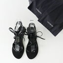 【スプリングセール】極美品 2020SS ドゥーズィエムクラス Deuxieme Classe A.EMERY レースアップ サンダル 37/ブラック フラット...
