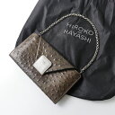 【スプリングセール】美品 ヒロコハヤシ HIROKO HAYASHI レザー クラッチバッグ/ブラウン チェーンショルダーバッグ【2400013801423】【...