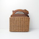 【スプリングセール】フランシュリッペ franche lippee うさぎのしかくBAG かごバッグ 大/ナチュラル ダークオーク ラタン ピクニックボックス【...