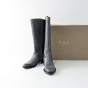【期間限定価格】【サマーセール】イタリア製 ボエモス BOEMOS 染色レザー ロングゴアブーツ 36(23-23.5cm)グレーXブラック【2400014028485】【中古】