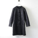 agnes b. アニエスベー JAB0 MANTEAU スパンコール装飾 ウールジャージー コート T1/ブラック◇【2400013959667】【中古】(4)