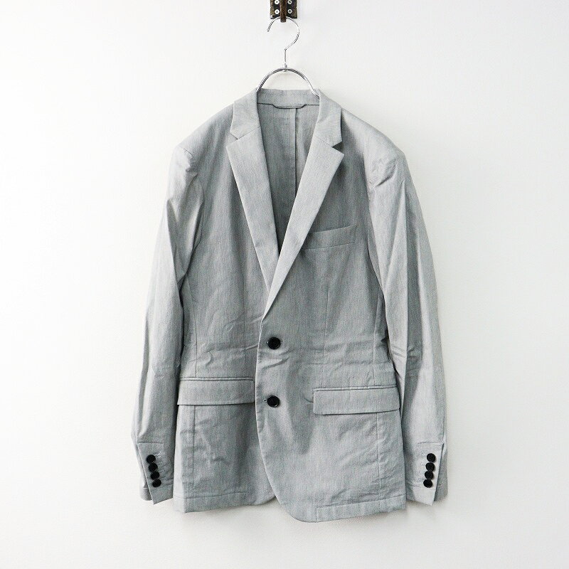 美品 2020SS メンズ JOSEPH HOMME ジョゼフオム リネンシャンブレーストレッチ セットアップスーツ 44/グレー 上下【2400030073605】【中古】