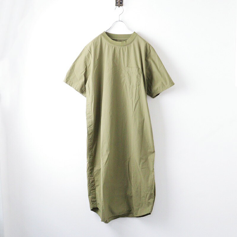ビームスボーイ BEAMS BOY タイプライター リブ プルオーバー ワンピース/カーキ ドレス 半袖【2400014131475】【中古】