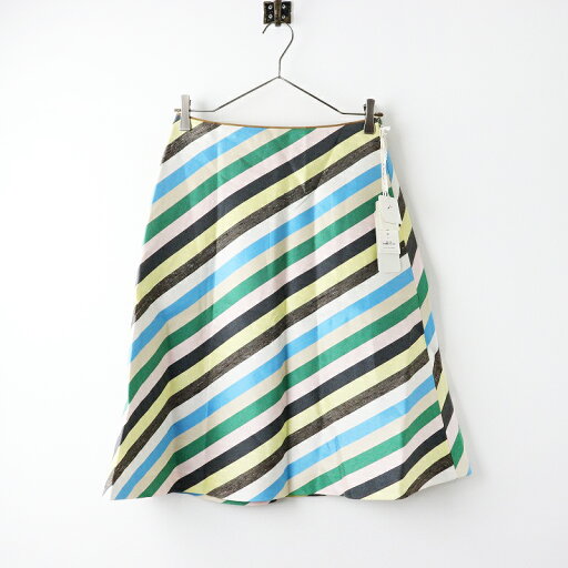 未使用 ミナペルホネン mina perhonen multistripe スカート/マルチカラー ミックス リネンシルク マルチストライプ【2400014120608】【中古】 未使用 ミナペルホネン mina perhonen multistripe スカート/マルチカラー ミックス リネンシルク マルチストライプ【2400014120608】【中古】