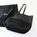 定価13.2万 2021AW ミナペルホネン mina perhonen fog tote 大/ブラック シープスキン レザー トートバッグ 羊革【240001...