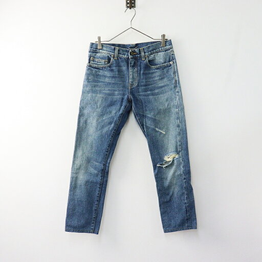 イタリア製 16SS サンローラン パリ SAINT LAURENT PARIS 420244 D02 M SK-LW ダメージデニムパンツ 30/ブルー【2400014185263】【中古】 イタリア製 16SS サンローラン パリ SAINT LAURENT PARIS 420244 D02 M SK-LW ダメージデニムパンツ 30/ブルー【2400014185263】【中古】