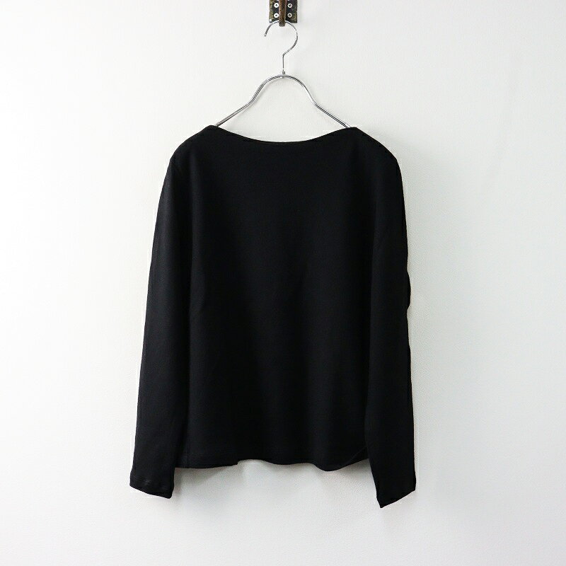 美品 ハンドルーム HAND ROOM ウールボートネックTシャツ M/ブラック ニット カットソー 長袖 トップス【2400014243789】【中古】