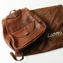 カンミ kanmi BOSCO ボスコ 大口開口 レザーリュックサック /ブラウン 本革 デイパック【2400014269949】【中古】