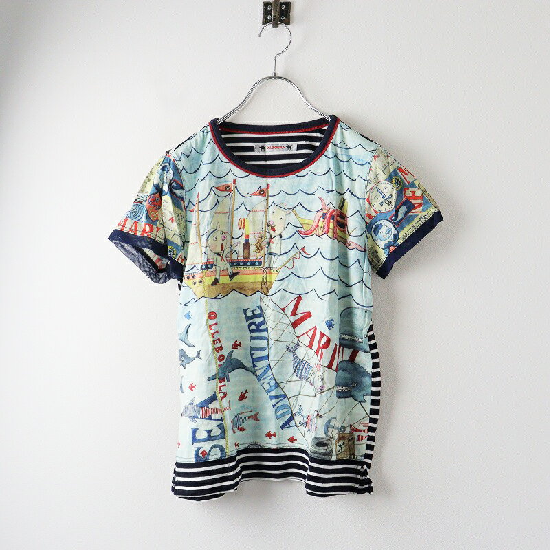 希少】アルベロベロ 半袖 チュニック Tシャツ 刺繍 多国籍 ブタ 希少】アルベロベロ 半袖 チュニック Tシャツ 刺繍 多国籍 ブタ