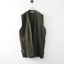 【期間限定価格】定価25300円 2024AW エヴァムエヴァ evam eva wool aze vest ウールアゼベスト 前開き M/カーキ 日本製【24...